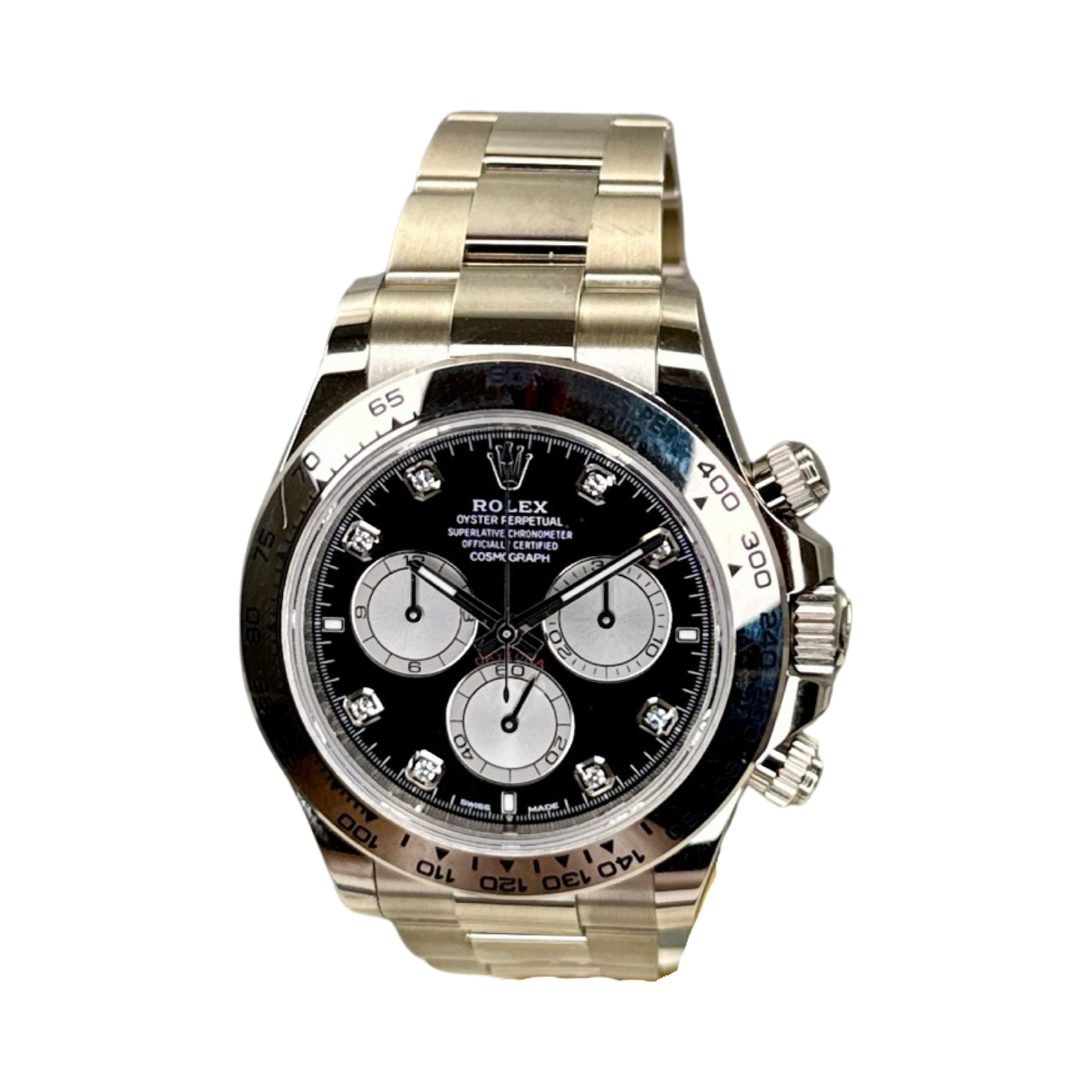 Rolex Daytona Cosmograph White Gold Black Diamond Dial Ref. 126529