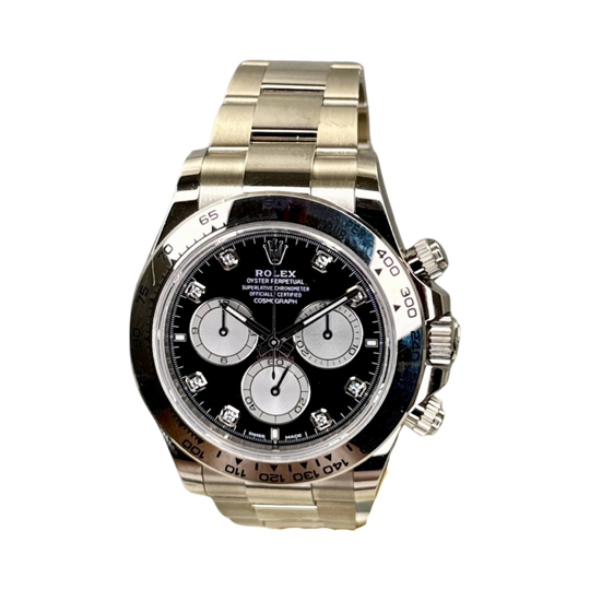 Rolex Daytona Cosmograph White Gold Black Diamond Dial Ref. 126529