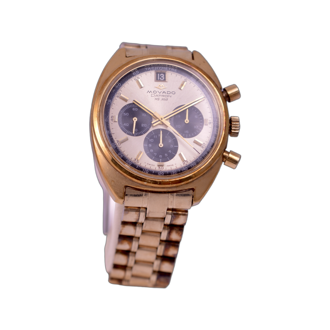 Movado Datron HS 360 Sub Sea Vintage Gold Electroplate Bracelet